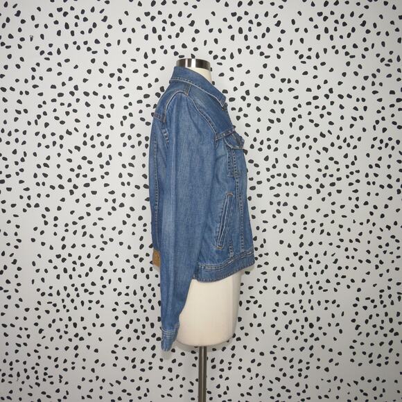 Lauren Jeans Co. Ralph Lauren Medium Wash Denim Button Front Jean Jacket - Picture 6 of 8